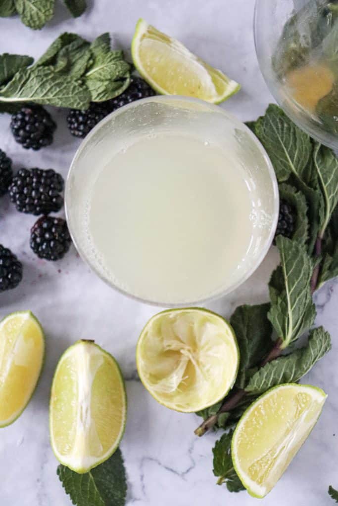 Blackberry Mojito Mocktail In Process