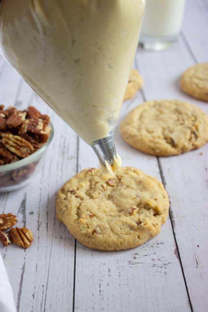 Maple Pecan Cookies with Brown Sugar Maple Frosting In Process
