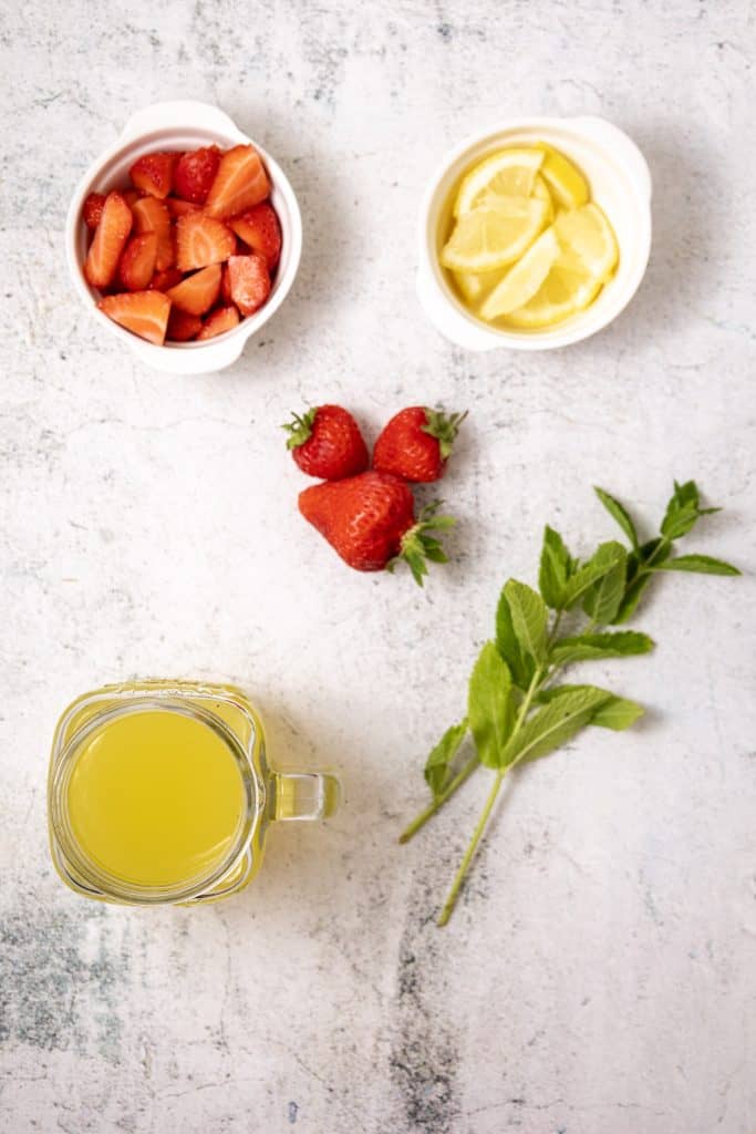 Strawberry Mojito Mocktail ingredients