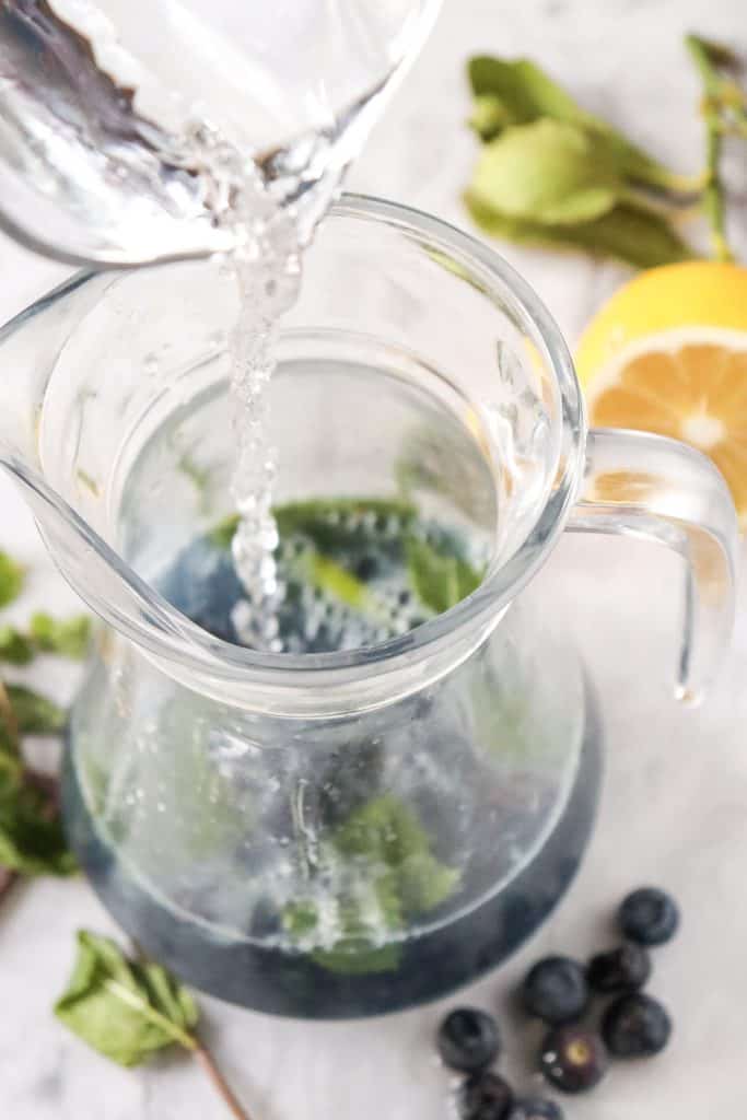 Blueberry Mojito Mocktail In Process