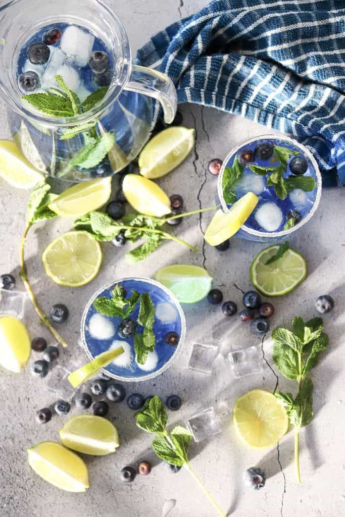 Blueberry Mojito Mocktail In Process