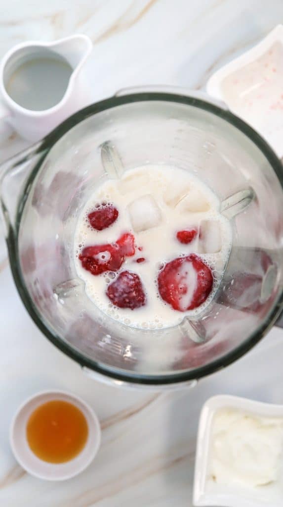 Strawberry Cheesecake Frappuccino In Process