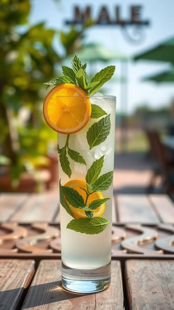 A refreshing Lemon Mojito Mocktail garnished with lemon slices and fresh mint leaves.