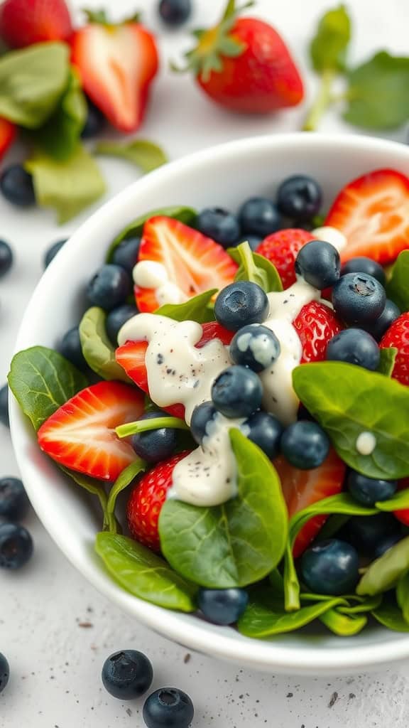 Fruit and Spinach Salad with Poppy Seed Dressing